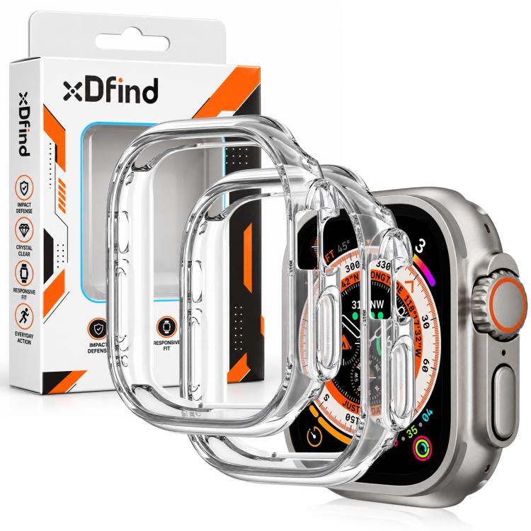 2 PCS/Pack xDfind Hollow TPU Watch Protective Case, For Apple Watch Ultra 4 / 3 / 2 / 1 49mm, For Apple Watch Series 12 46mm Aluminum / Titanium, For Apple Watch Series 12 42mm Aluminum / Titanium, For Apple Watch Series 6 / 5 / 4 / SE 44mm            ...