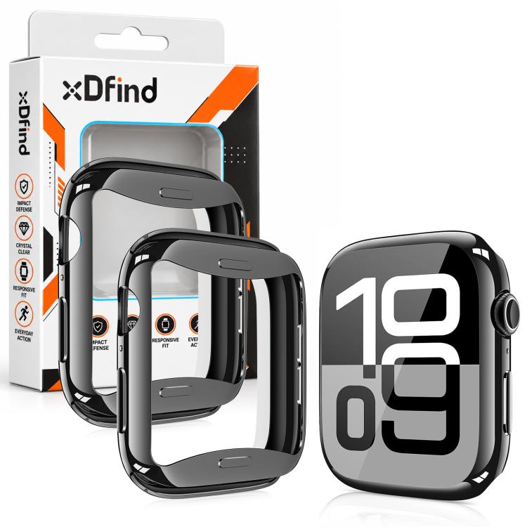 2 PCS/Pack xDfind Full Coverage TPU Watch Protective Case, For Apple Watch Ultra 4 / 3 / 2 / 1 49mm