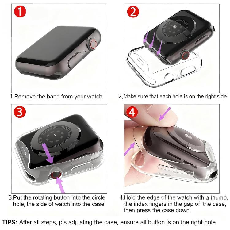 2 PCS/Pack xDfind Full Coverage TPU Watch Protective Case, For Apple Watch Series 12 42mm Aluminum / Titanium