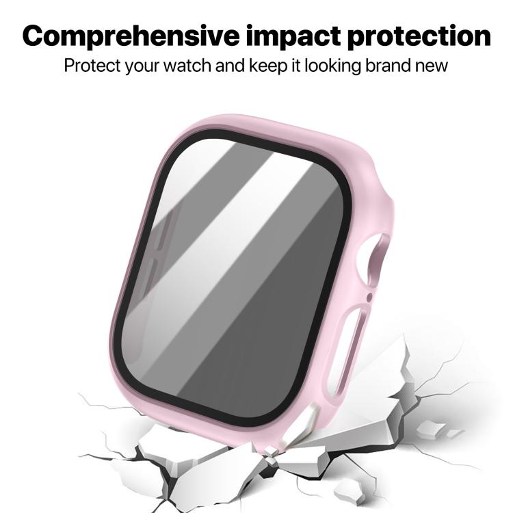 xDfind Privacy Tempered Film Integrated PC Watch Protective Case, For Apple Watch Series 12 46mm Aluminum / Titanium