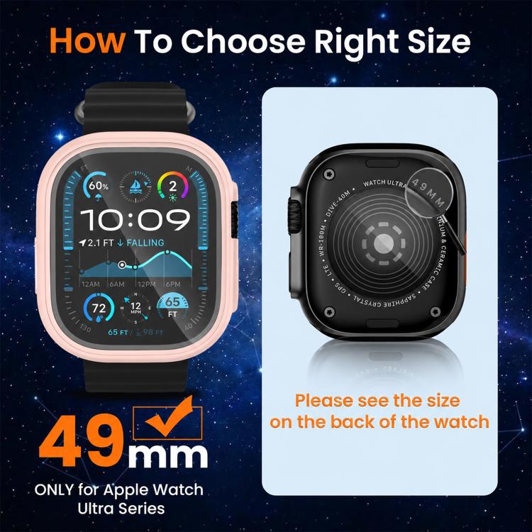 xDfind 360 Degree Full Coverage Waterproof Tempered Film Integrated PC Watch Case, For Apple Watch Ultra 4 / 3 / 2 / 1 49mm