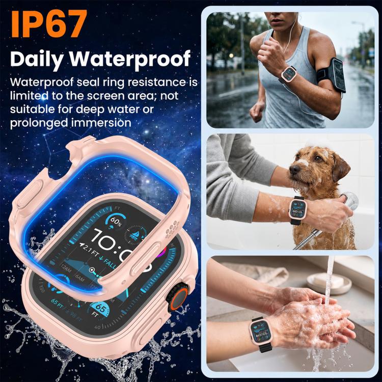 xDfind 360 Degree Full Coverage Waterproof Tempered Film Integrated PC Watch Case, For Apple Watch Ultra 4 / 3 / 2 / 1 49mm
