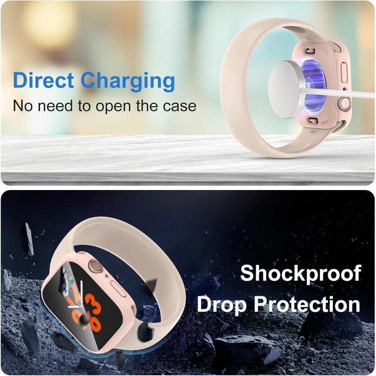 xDfind 360 Degree Full Coverage Waterproof Tempered Film Integrated PC Watch Case, For Apple Watch Series 12 46mm Aluminum / Titanium