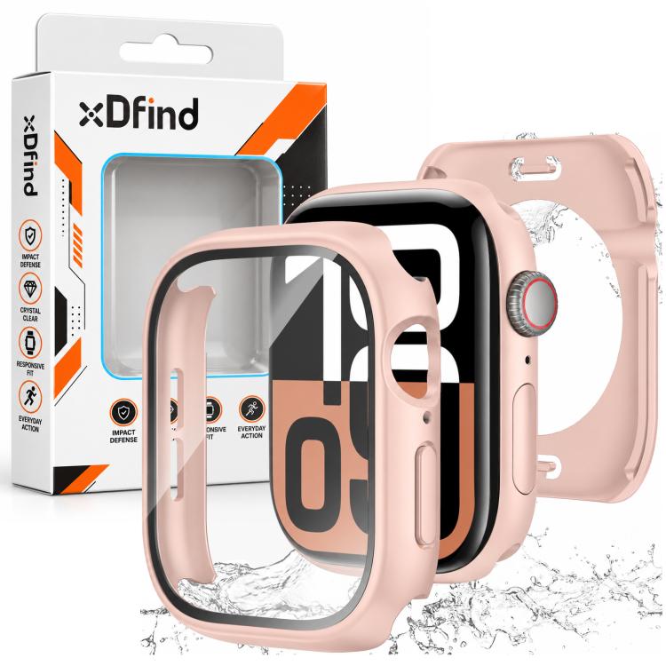 xDfind 360 Degree Full Coverage Waterproof Tempered Film Integrated PC Watch Case, For Apple Watch Series 6 / 5 / 4 / SE 44mm