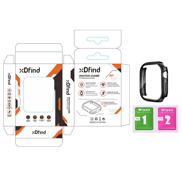 xDfind 360 Degree Full Coverage Waterproof Tempered Film Integrated PC Watch Case, For Apple Watch Series 12 42mm Aluminum / Titanium