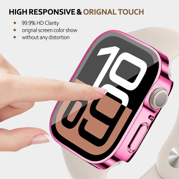 xDfind Straight Edge Waterproof Electroplated Matte Film Integrated Watch Case, For Apple Watch Series 12 46mm Aluminum / Titanium