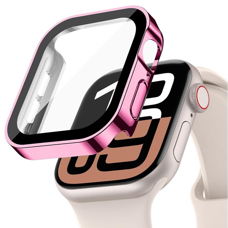 xDfind Straight Edge Waterproof Electroplated Matte Film Integrated Watch Case, For Apple Watch Series 11 42mm / 10 42mm