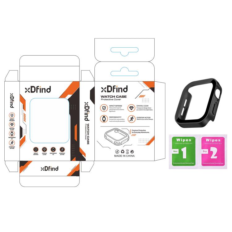 xDfind Straight Edge Waterproof Electroplated Matte Film Integrated Watch Case, For Apple Watch Series 11 46mm / 10 46mm